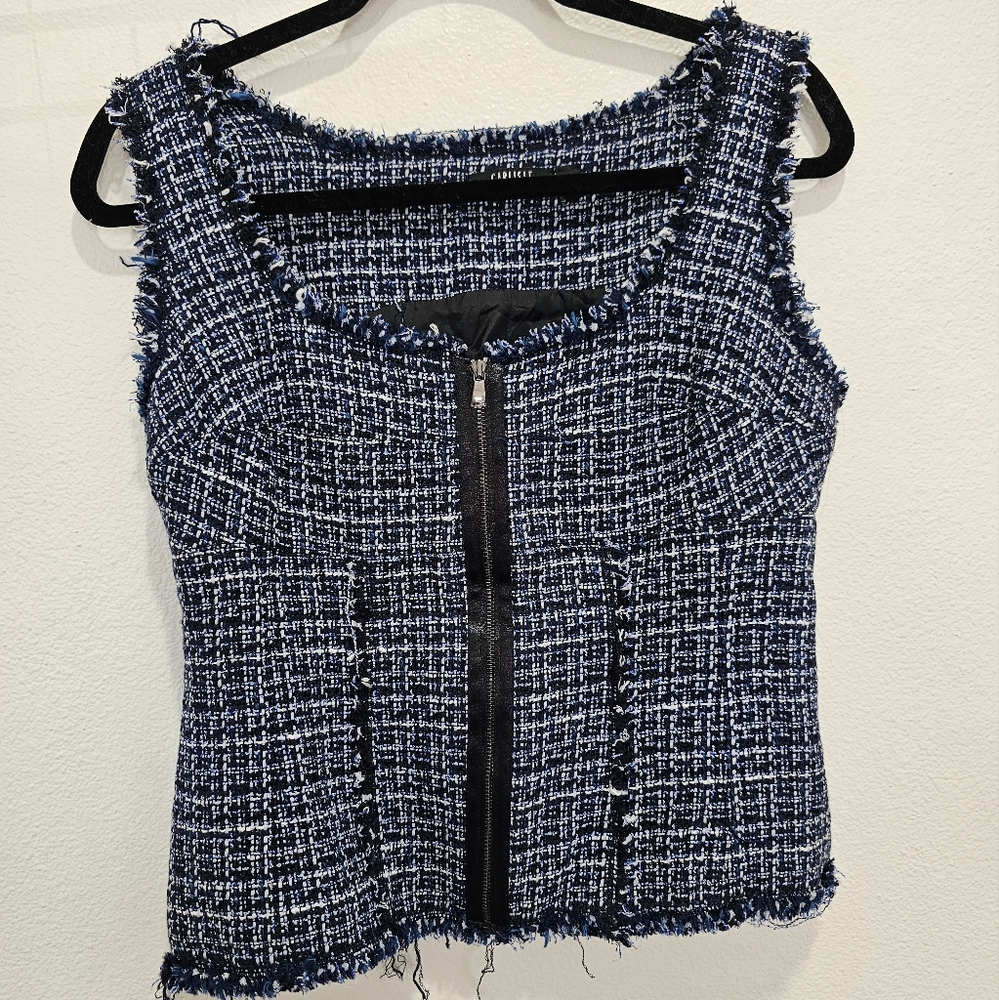 Carlisle Blue and White Tweed Vest